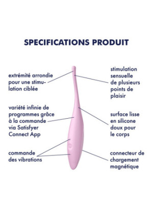 Stimulateur multi zone connecté USB rose Twirling Joy Satisfyer - CC597758